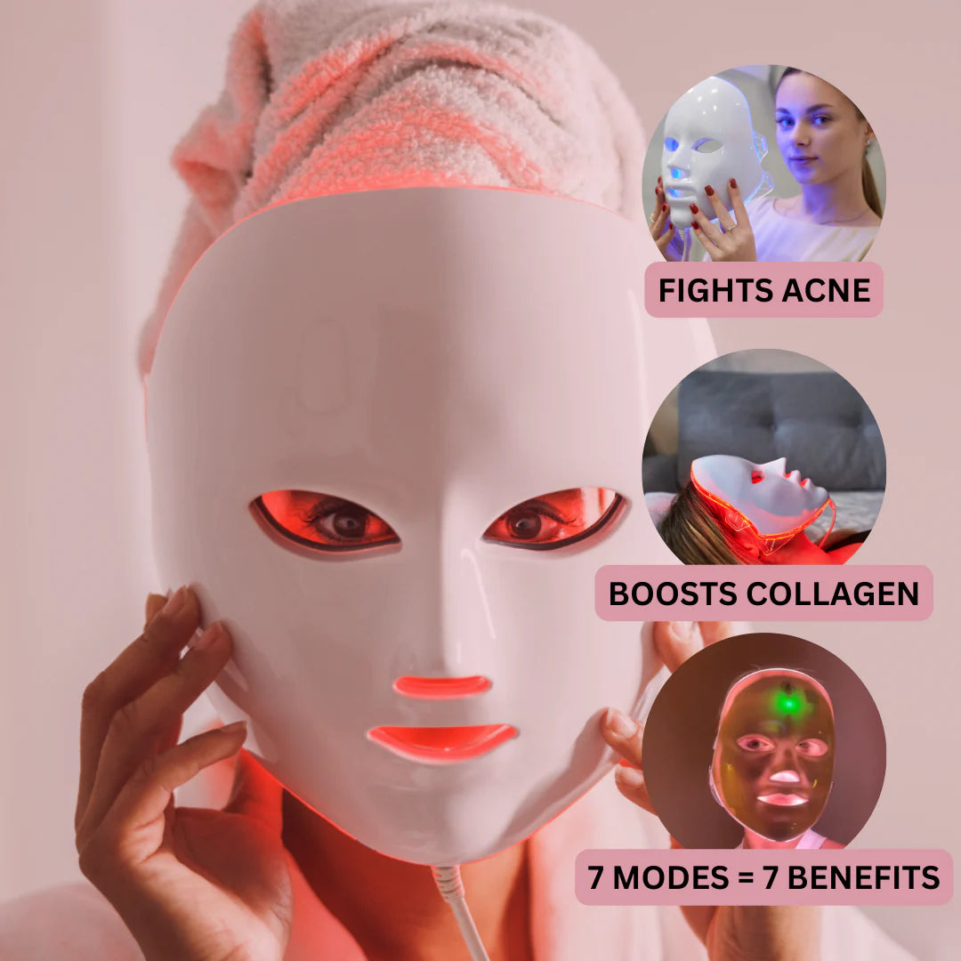 LED Face Mask 7 Color Light Therapy for Radiant Skin