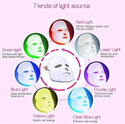 LED Face Mask 7 Color Light Therapy for Radiant Skin